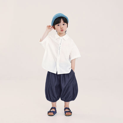 前立て刺繍半袖シャツ