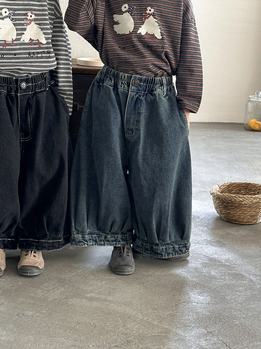ヴィンテージ感ワイドデニムパンツ