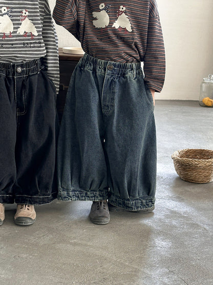 ヴィンテージ感ワイドデニムパンツ