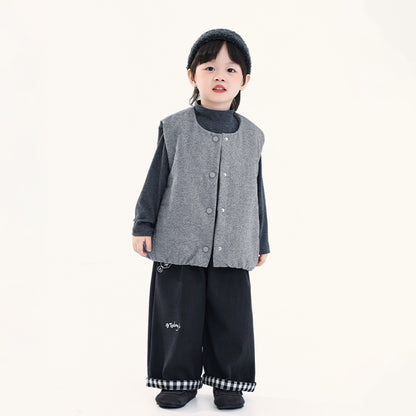 中綿入りスナップボタンベスト
