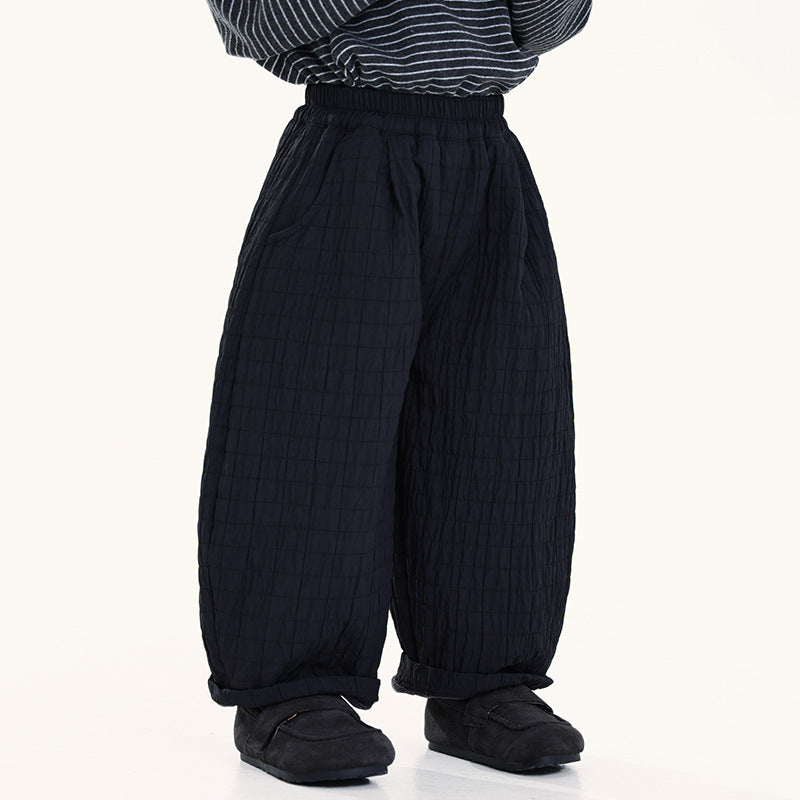 シャドー柄裏ボアパンツ