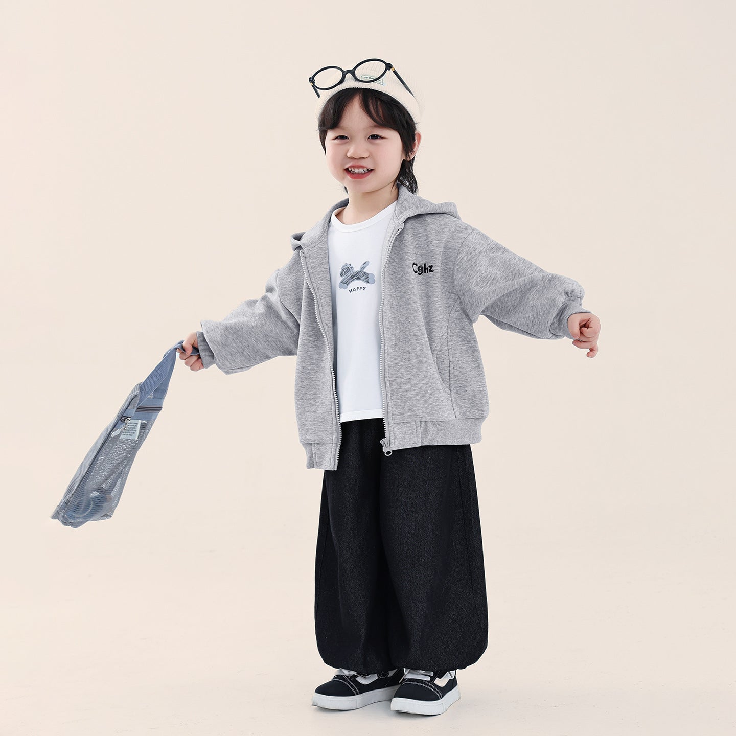 小文字ロゴジップアップパーカー