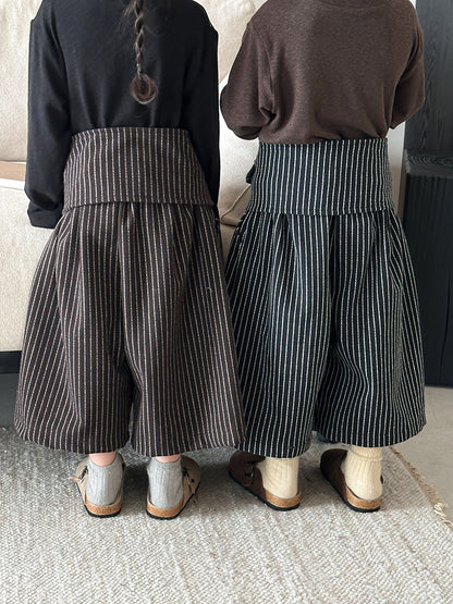 縦ストライプレトロワイドパンツ