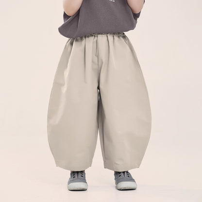 後ろ裾プリントコットン九分丈パンツ