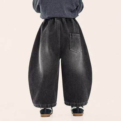 ヴィンテージ加工裏ボアデニムパンツ