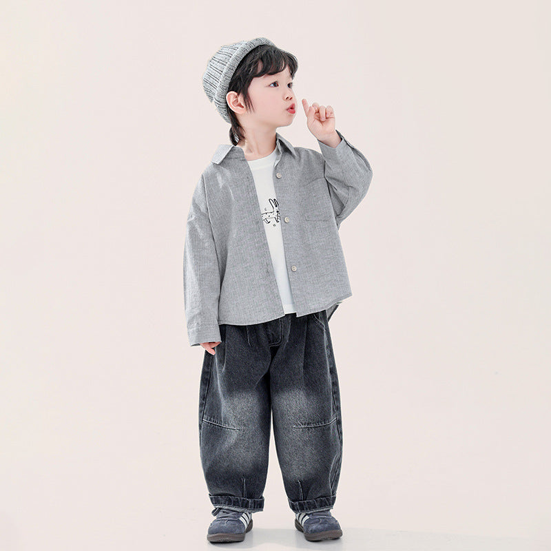 立体糸ストライプシャツ