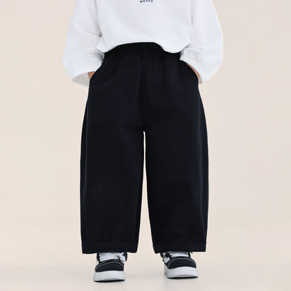 バックポケット刺繍コットンパンツ