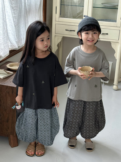 三角の木ワッペン半袖Tシャツ
