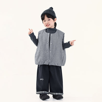 中綿入りスナップボタンベスト