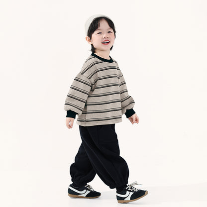 ワイドボーダー裏ボアスウェット