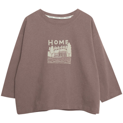 家イラスト長袖Tシャツ