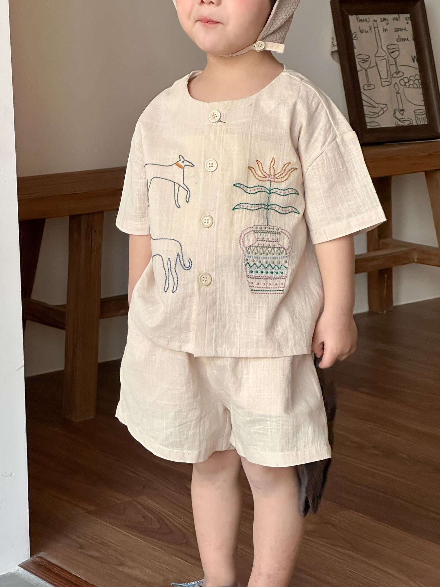 刺繍コットンシャツセット＆ワンピース