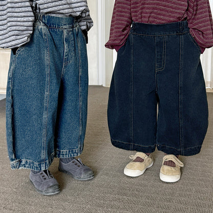 センターラインデニムロングパンツ
