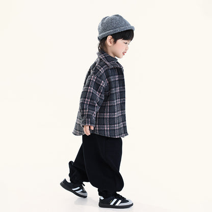 チェック裏ボアシャケット