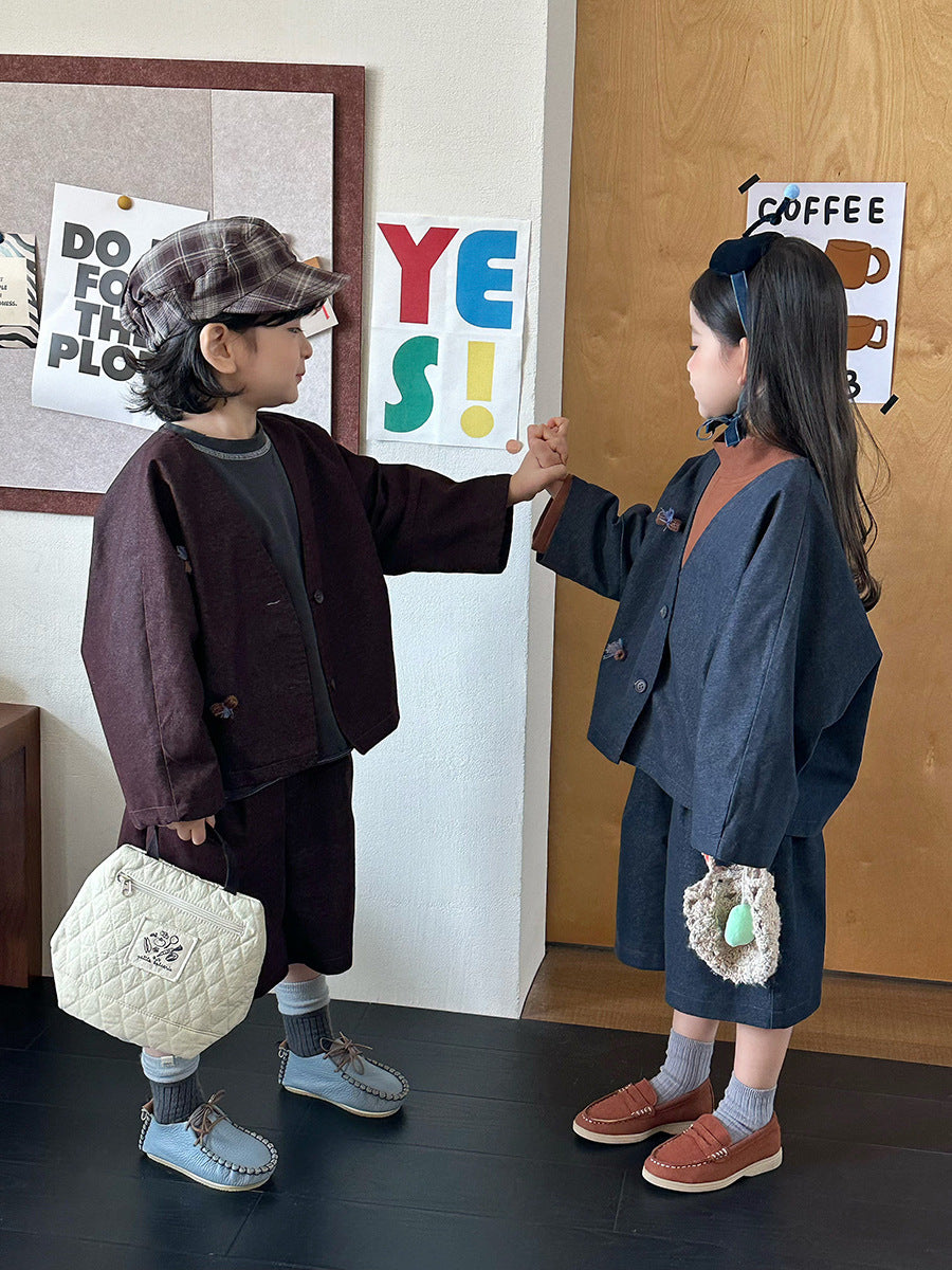 ノーカラージャケットセットアップ