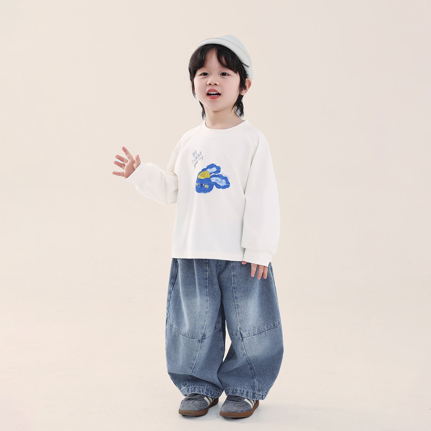 うさぎ純綿長Tシャツ