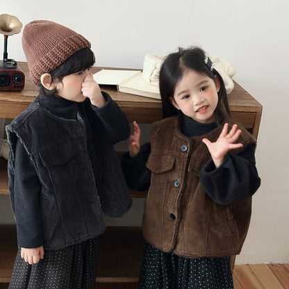 コーデュロイユニセックスベスト