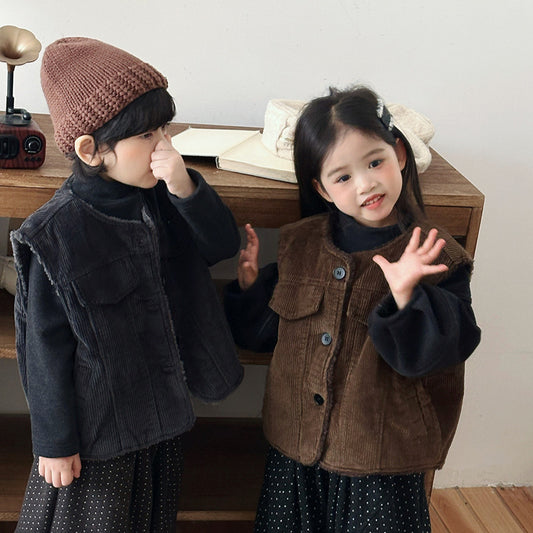 コーデュロイユニセックスベスト