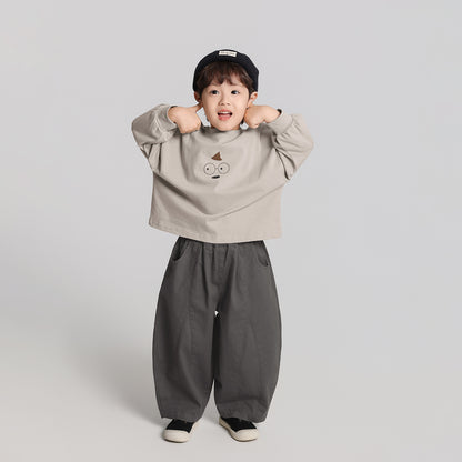 シンプルプリント純綿ロングTシャツ