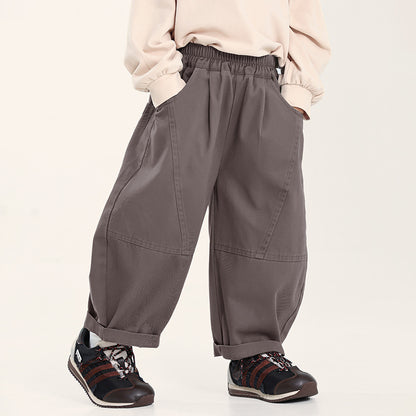 綿100%ステッチロングパンツ