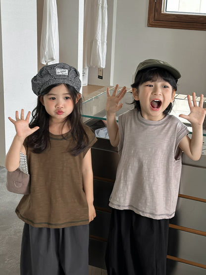 ステッチ純綿タンクトップ