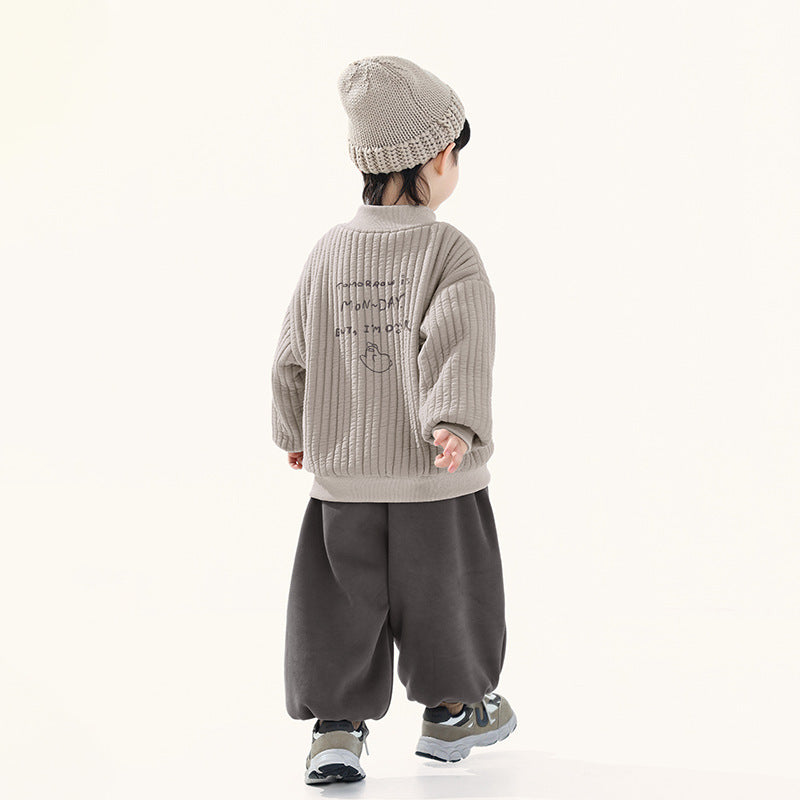 Fleece-lined high-neck sweatshirt