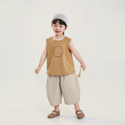 サークルプリントコットンタンクトップ