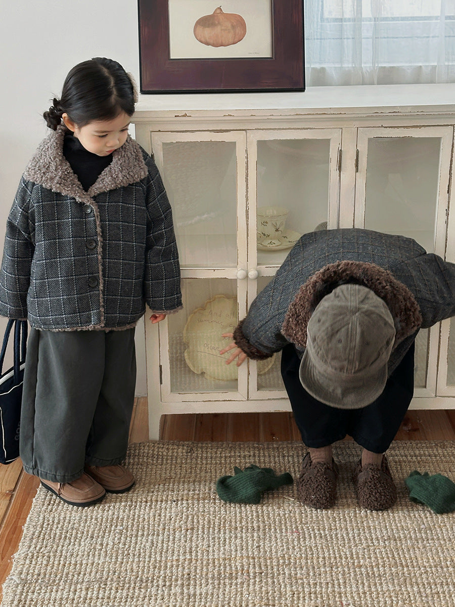 ボアフリースチェック柄コート