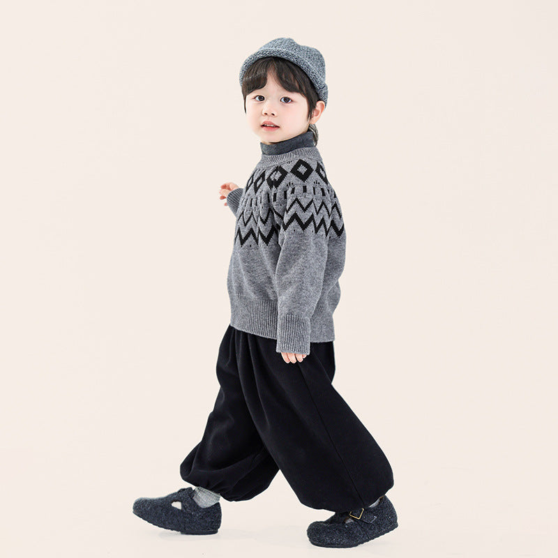 ノルディック柄厚手ニット