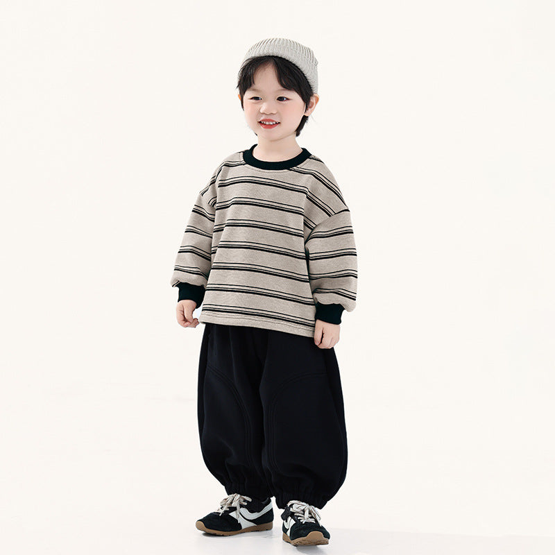 ワイドボーダー裏ボアスウェット