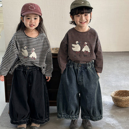 ヴィンテージ感ワイドデニムパンツ