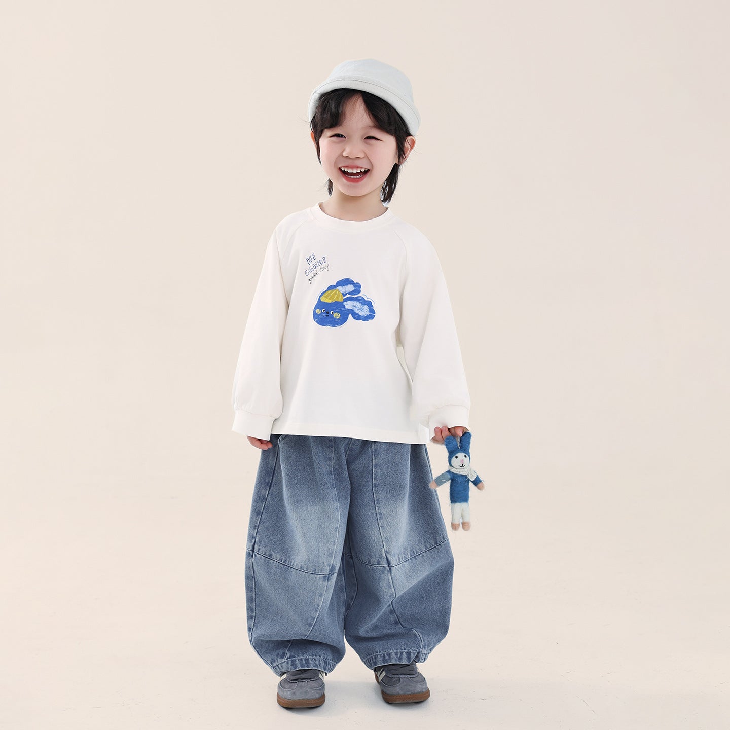 うさぎ純綿長Tシャツ