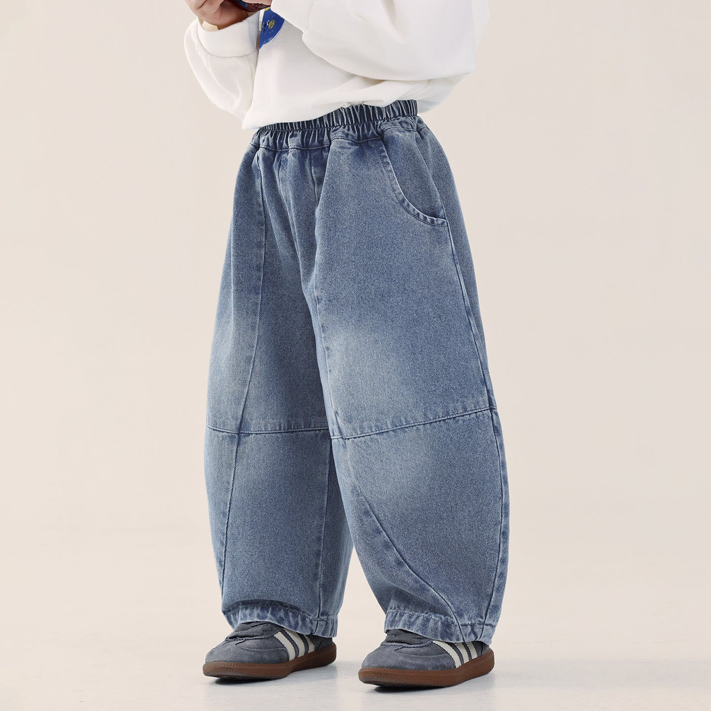 パッチワークデニムパンツ