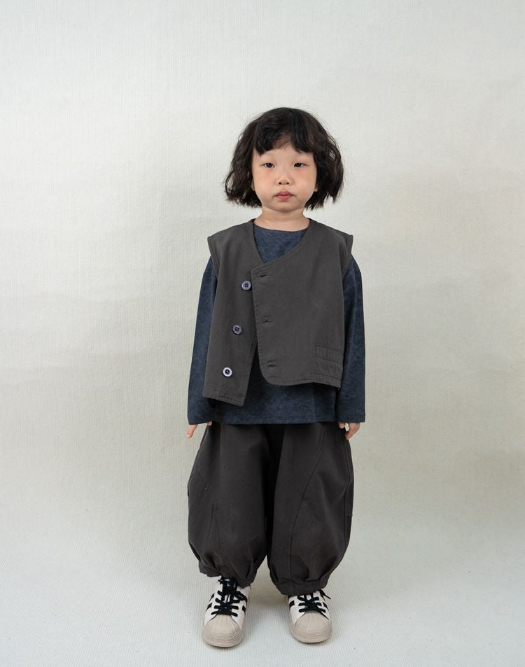 アシンメトリー純綿ベスト