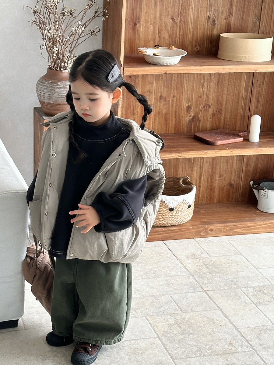 脱着フードつき中棉ベスト