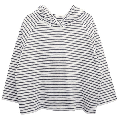 ニュアンスグレーボーダーパーカー