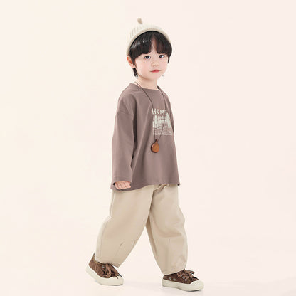 家イラスト長袖Tシャツ