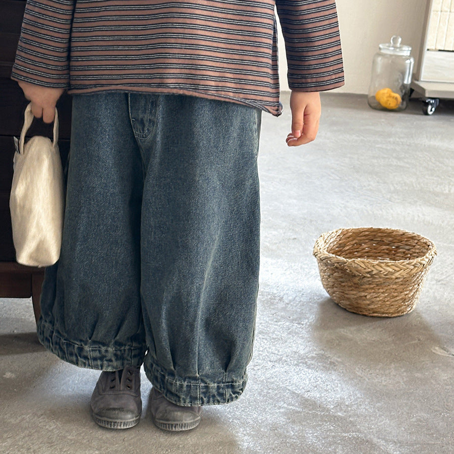 ヴィンテージ感ワイドデニムパンツ