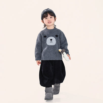 ベア柄プルオーバー