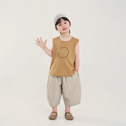 サークルプリントコットンタンクトップ