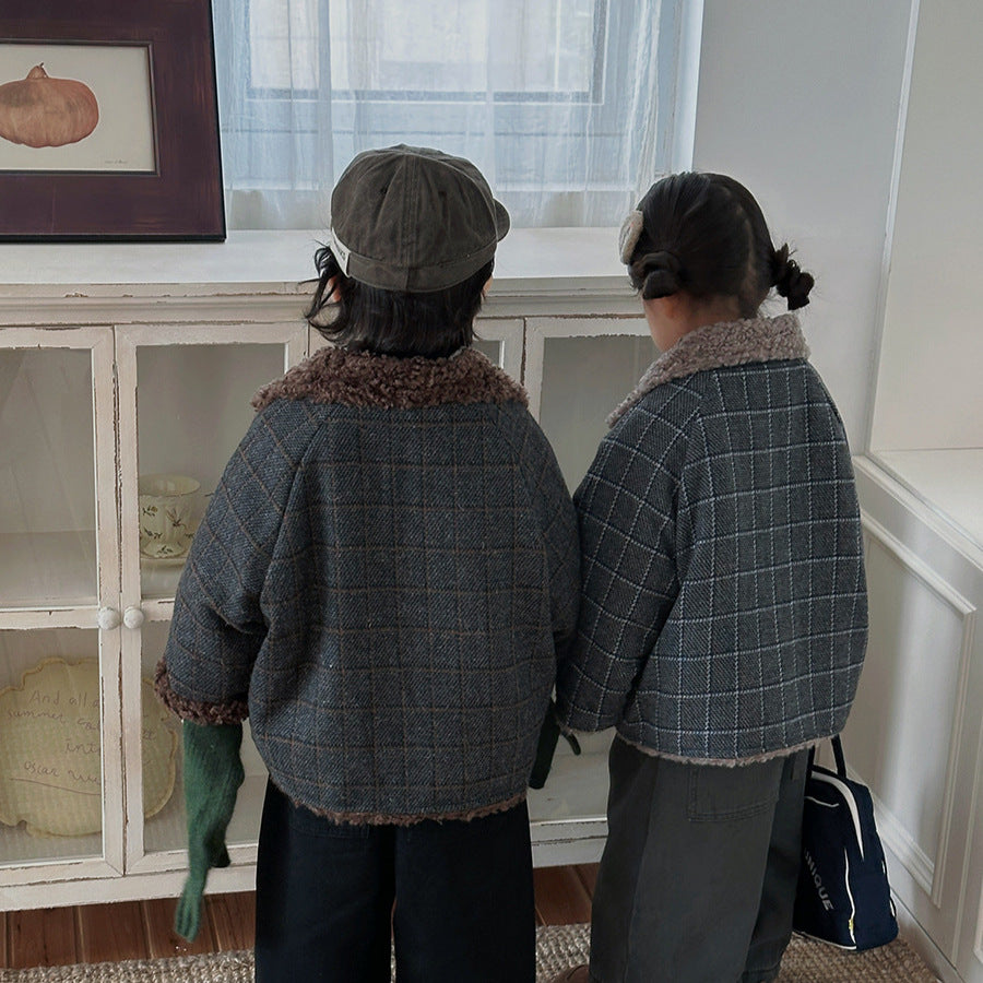 ボアフリースチェック柄コート
