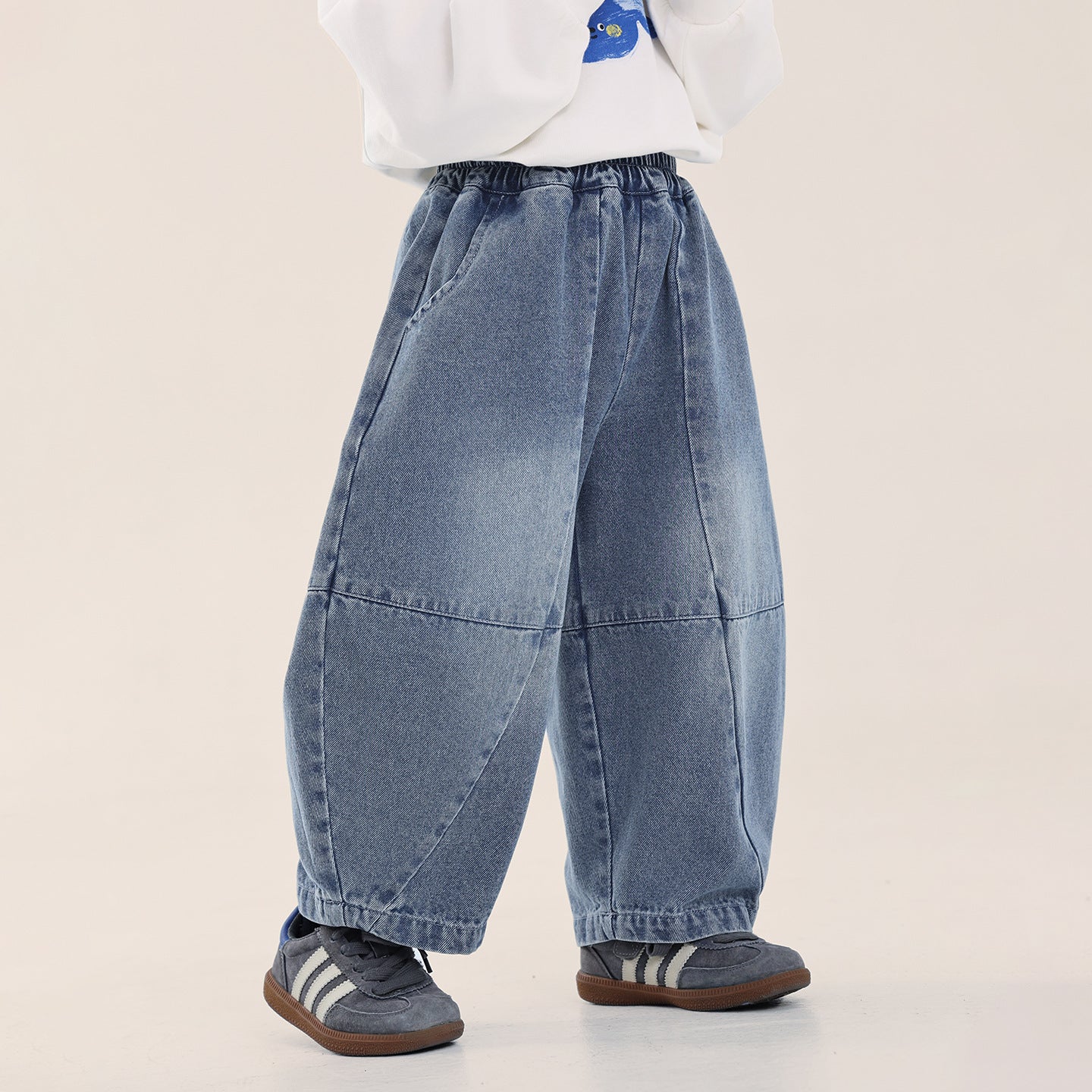 パッチワークデニムパンツ