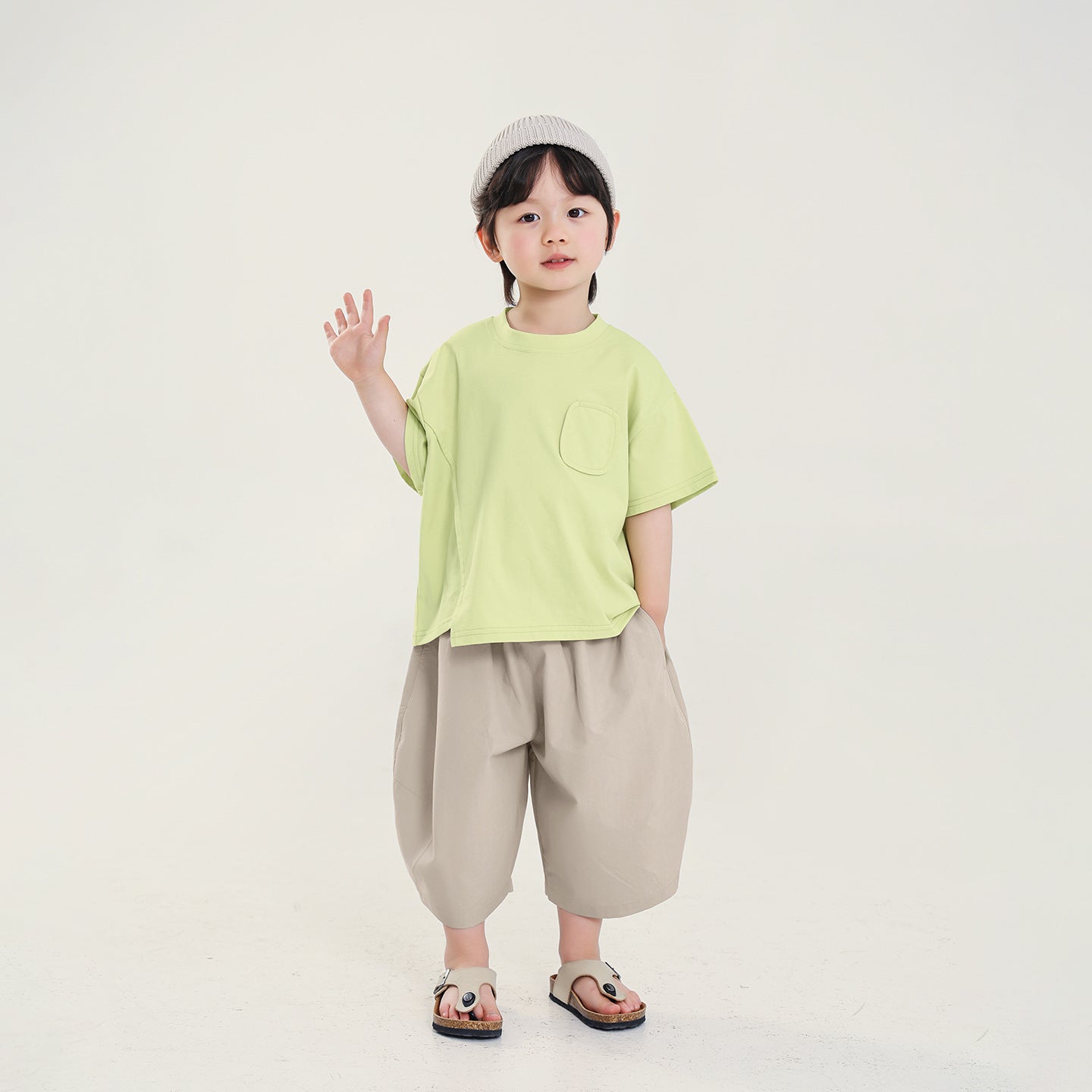 アシンメトリーコットン半袖T