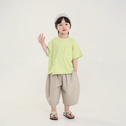 アシンメトリーコットン半袖T