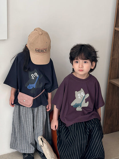 猫ちゃんプリント半袖Tシャツ