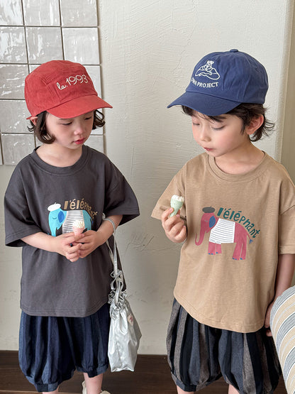 ゾウさんイラストTシャツ