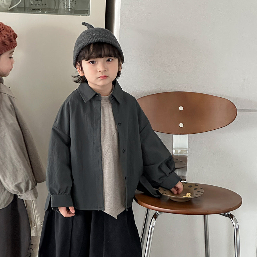 デザイン性ある無地シャツアウター