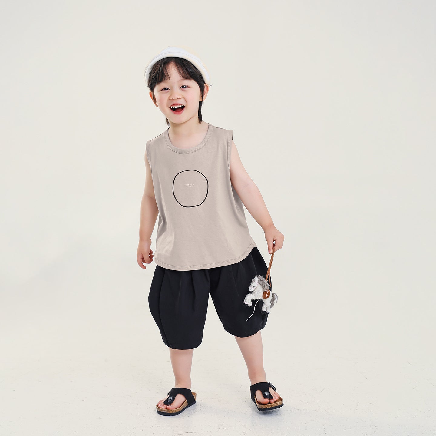 サークルプリントコットンタンクトップ