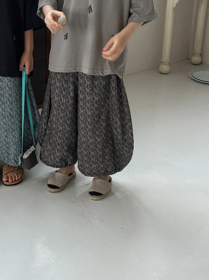 全面プリントコットンロングパンツ