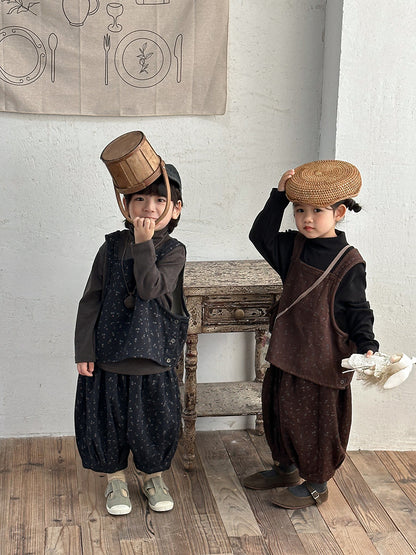 小花柄ベスト&パンツセット